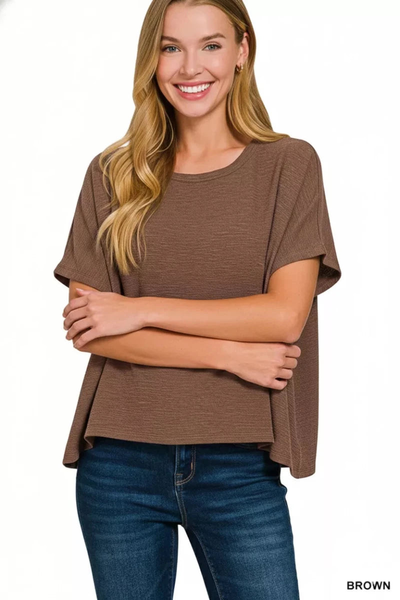 Zenana Cotton Slub Oversized Tee - 