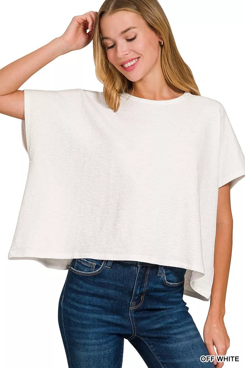 Zenana Cotton Slub Oversized Tee - 