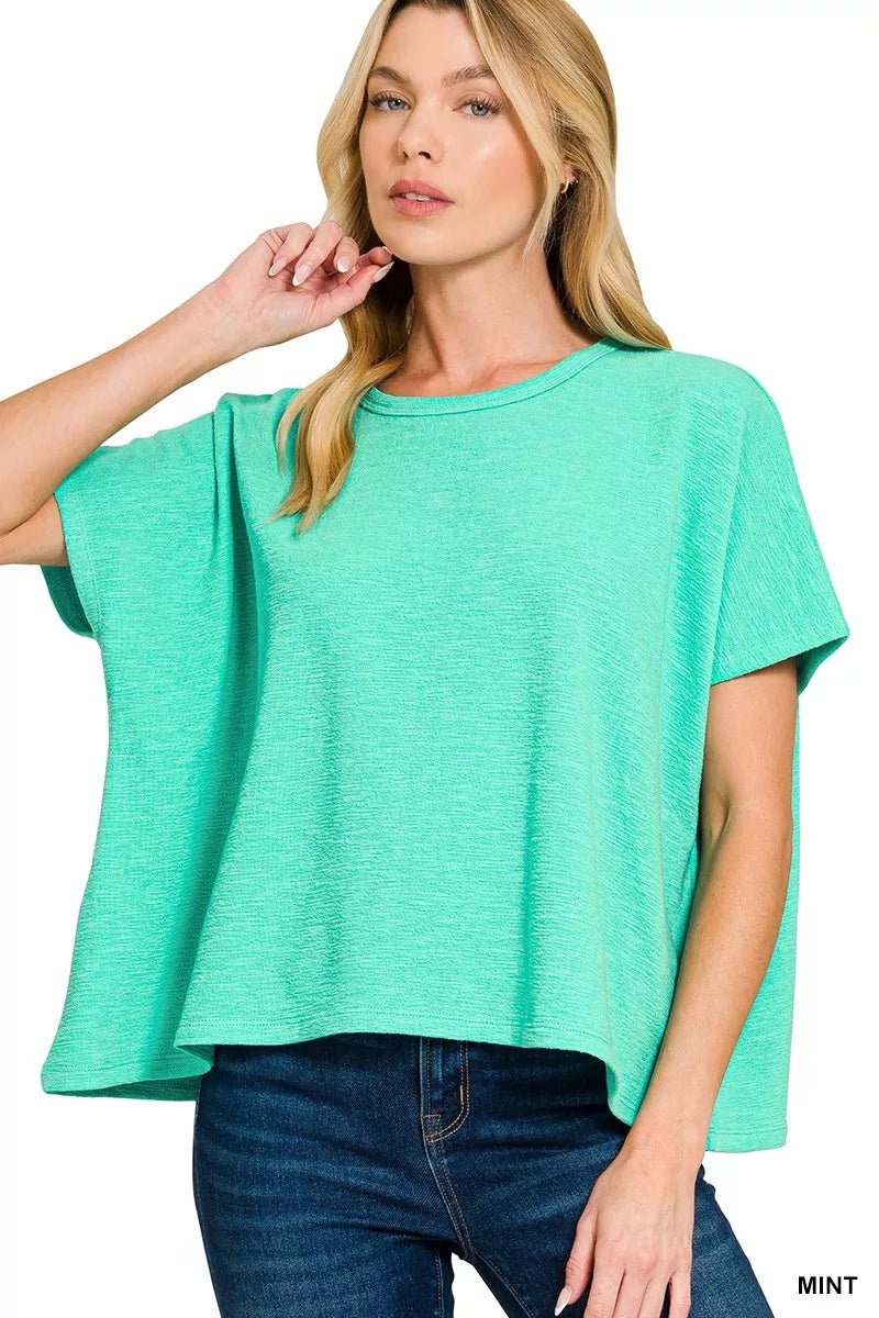 Zenana Cotton Slub Oversized Tee - 