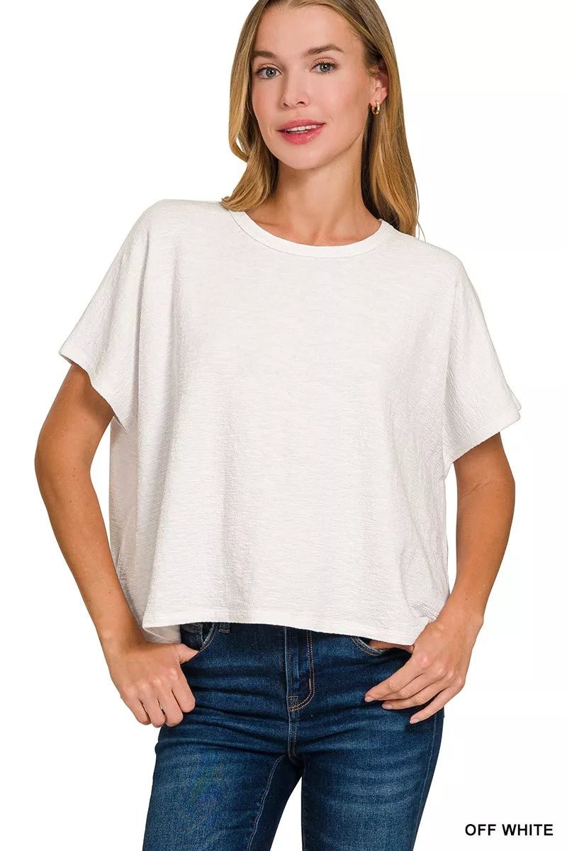 Zenana Cotton Slub Oversized Tee - 