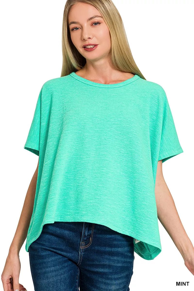 Zenana Cotton Slub Oversized Tee - 