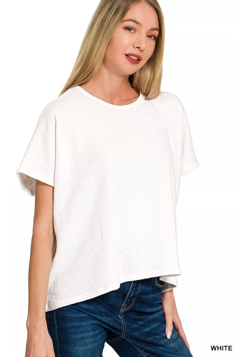 Zenana Cotton Slub Oversized Tee - 