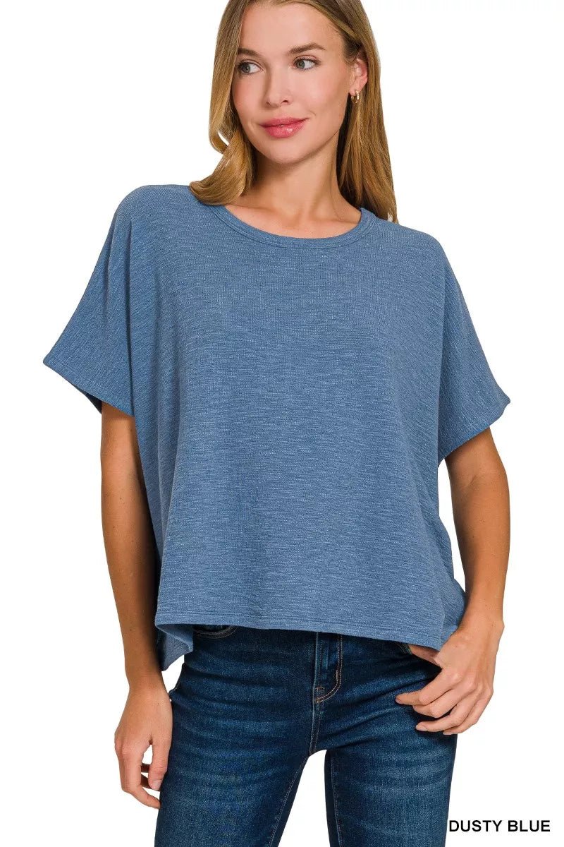 Zenana Cotton Slub Oversized Tee - 