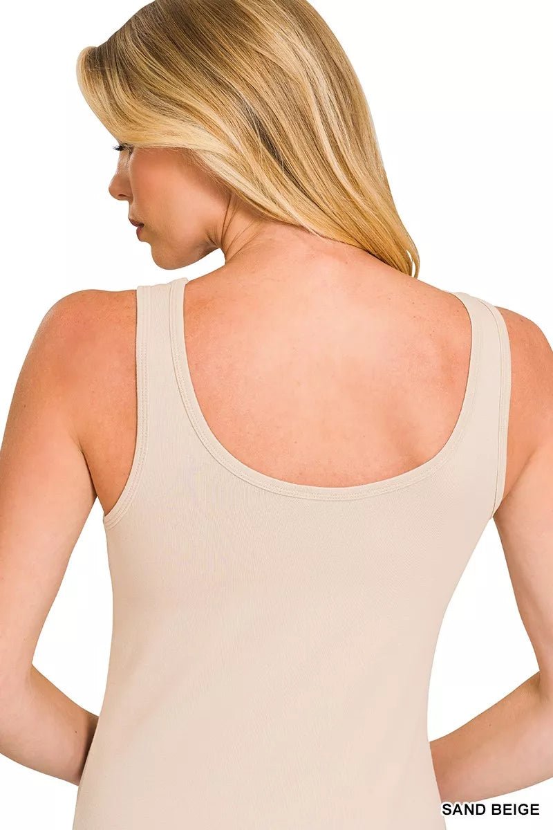 Zenana Double Scoop American Flag Embroidered Tank Top - 