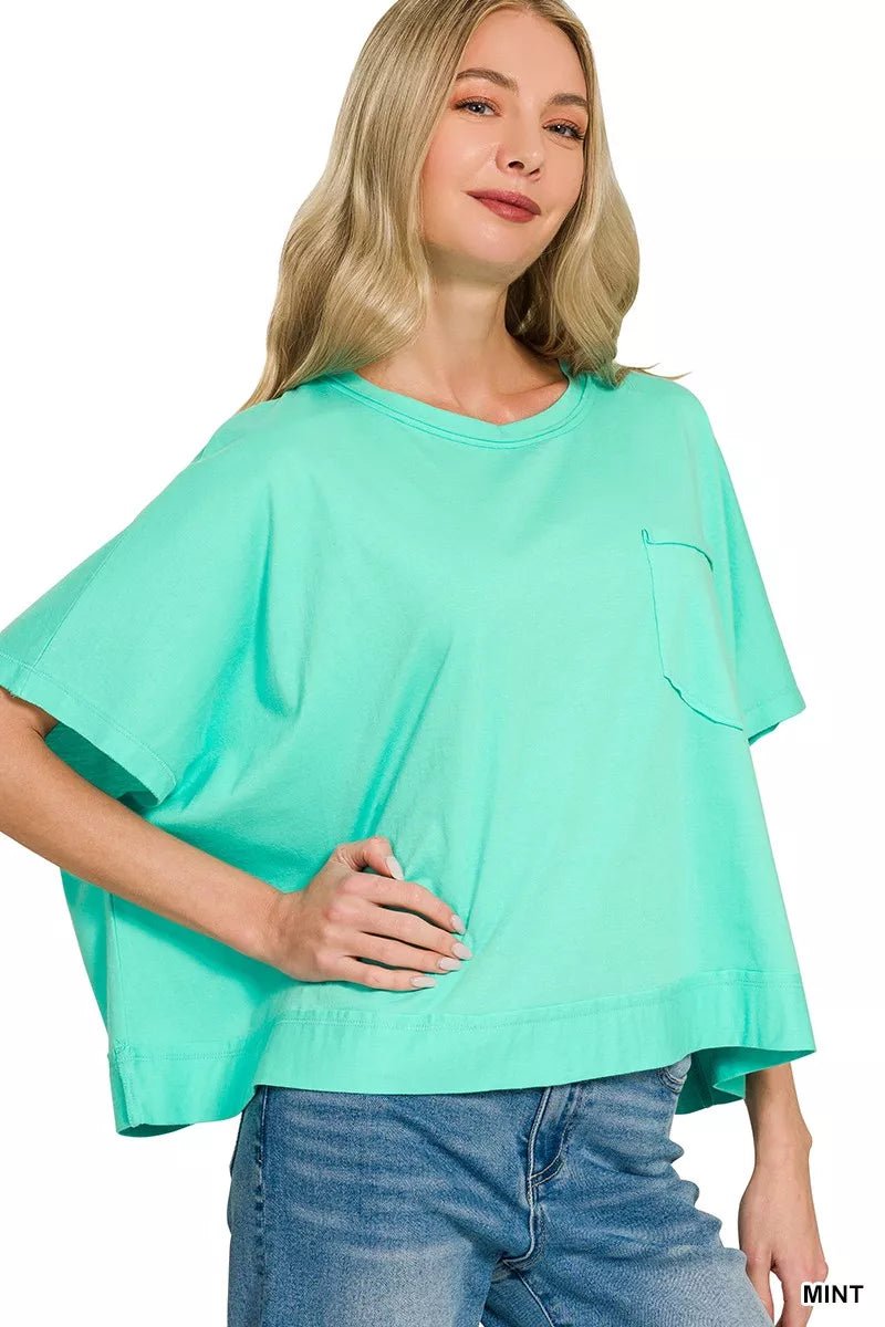 Zenana Exposed Seam Boxy Top - 