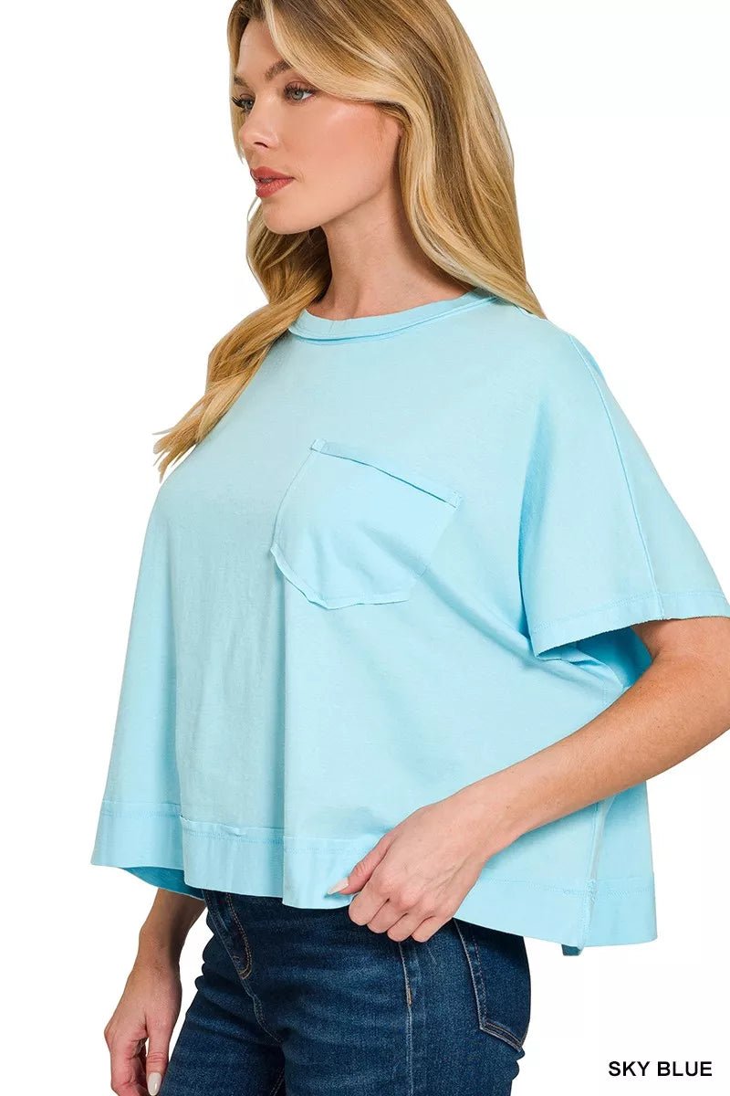 Zenana Exposed Seam Boxy Top - 