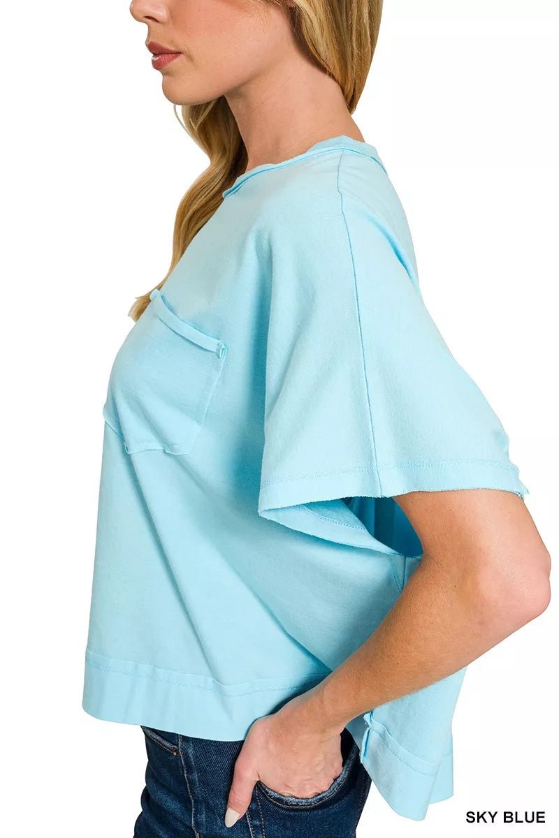 Zenana Exposed Seam Boxy Top - 
