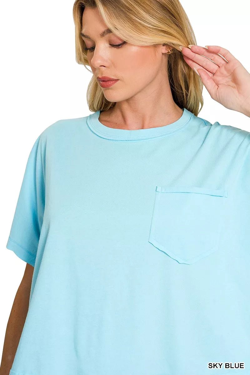 Zenana Exposed Seam Boxy Top - 