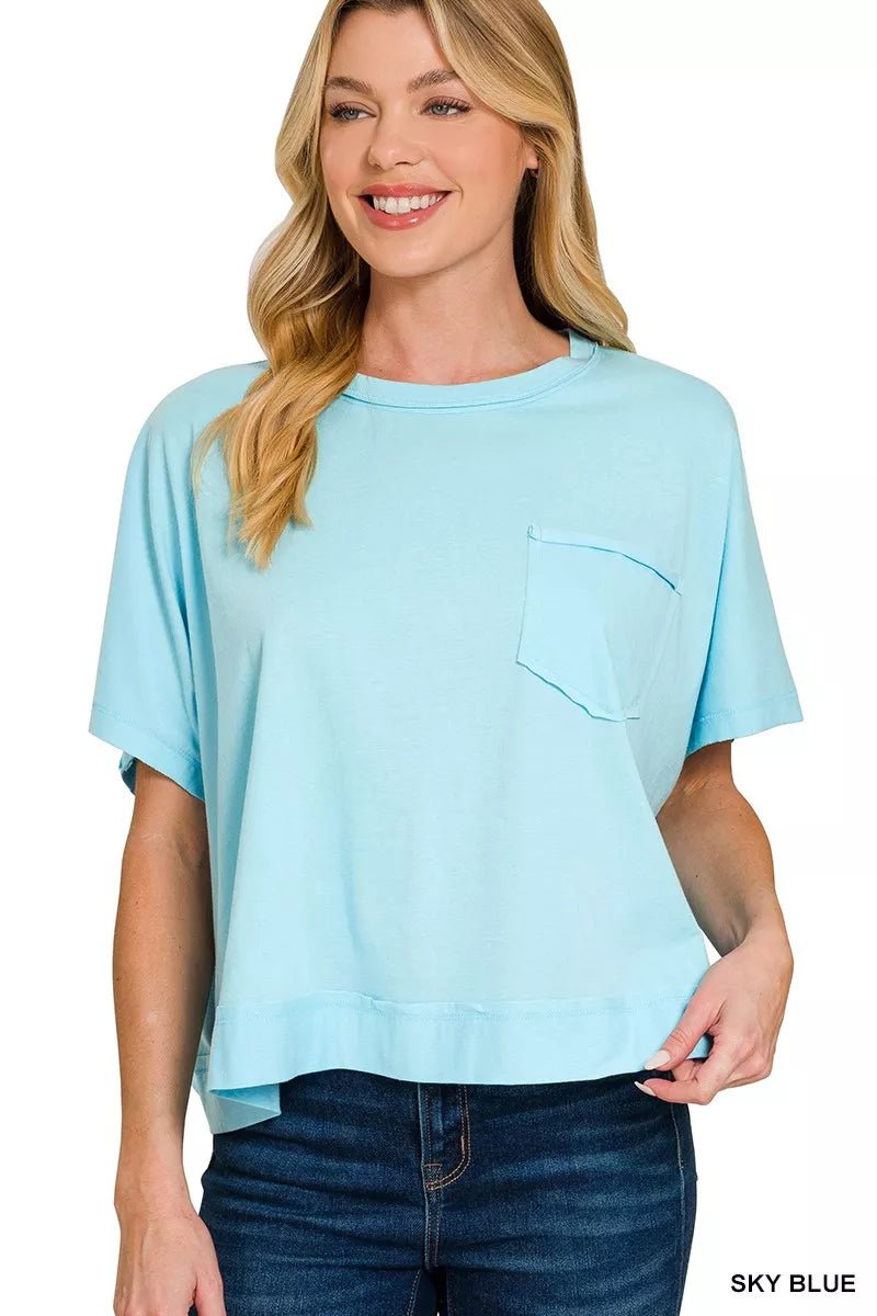 Zenana Exposed Seam Boxy Top - 