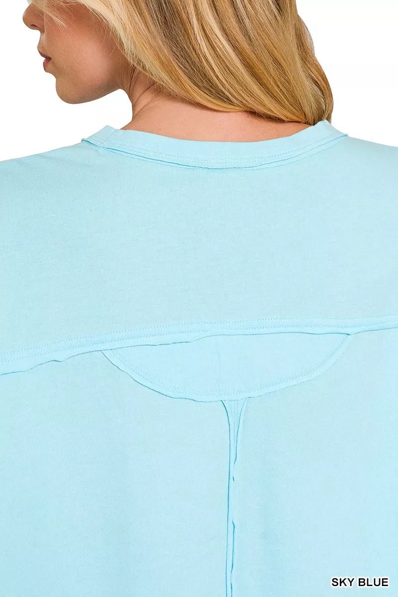 Zenana Exposed Seam Boxy Top - 