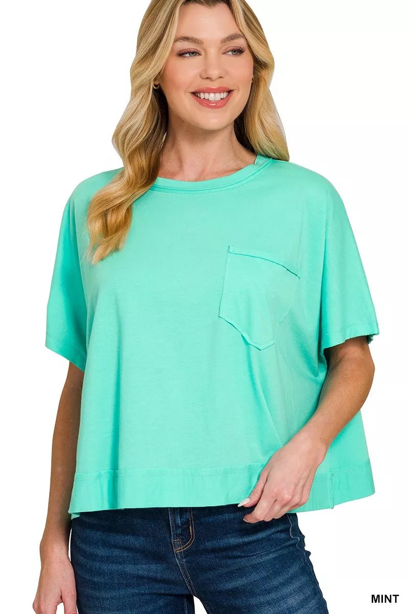 Zenana Exposed Seam Boxy Top - 
