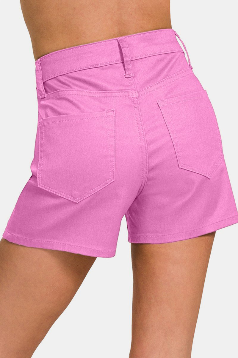 Zenana High Waist Denim Shorts - Bottoms