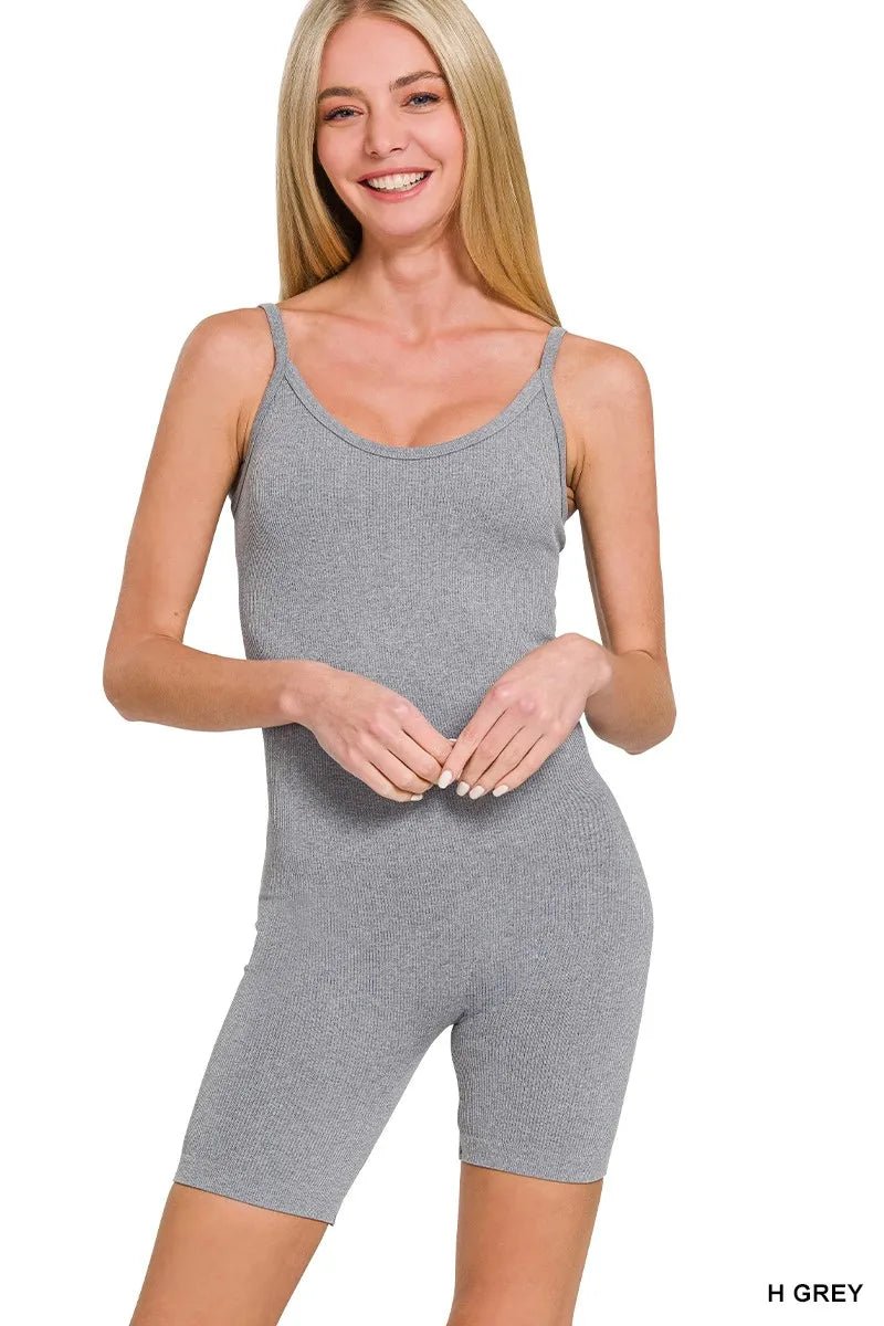 Zenana Ribbed Seamless Bodysuit - 