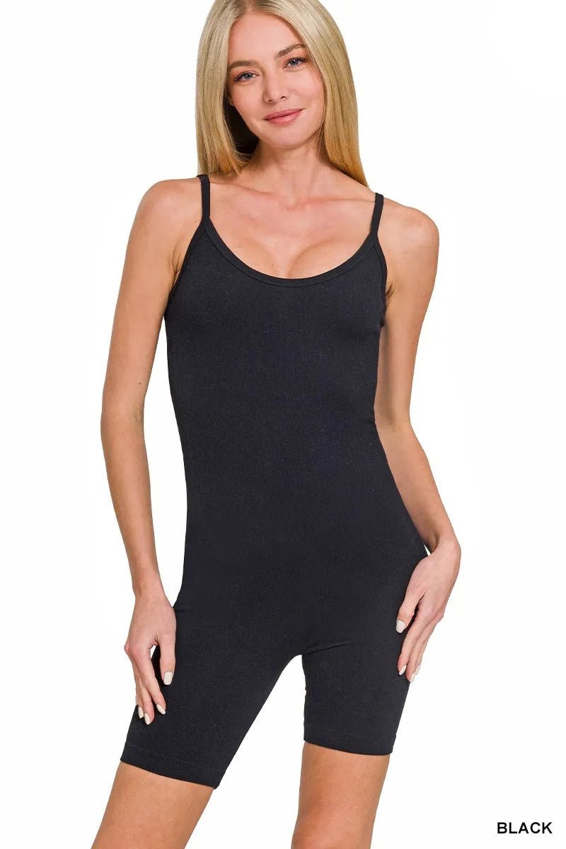 Zenana Ribbed Seamless Bodysuit - 
