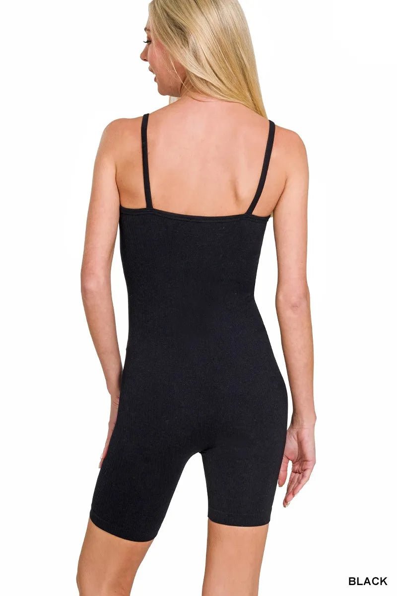 Zenana Ribbed Seamless Bodysuit - 
