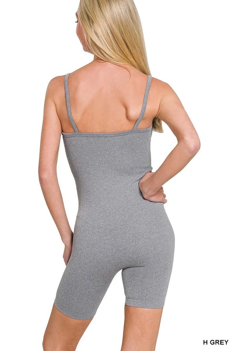 Zenana Ribbed Seamless Bodysuit - 