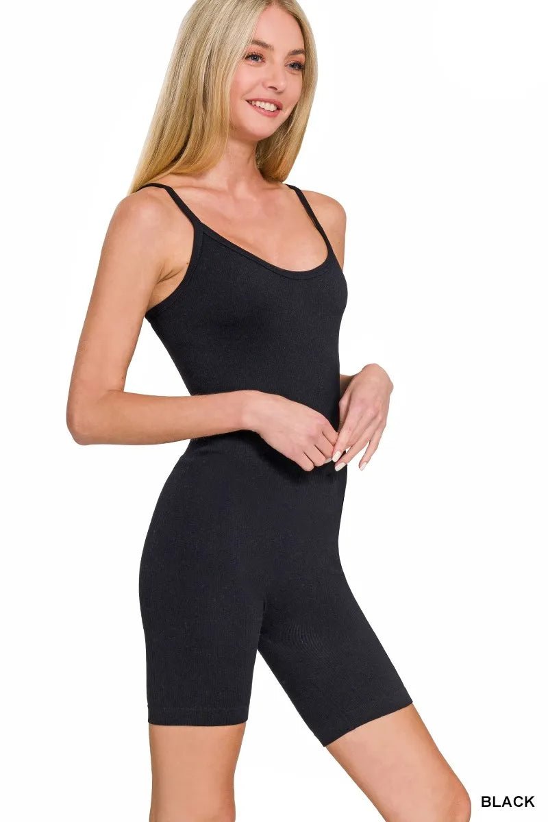 Zenana Ribbed Seamless Bodysuit - 