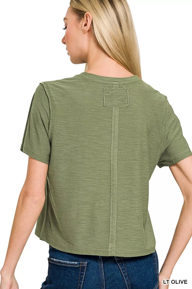 Zenana Slub Short Sleeve Tee - 