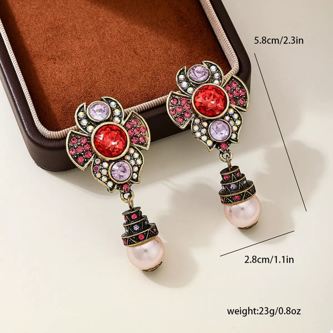 Zinc Alloy Flower Pearl Drop Earrings - 