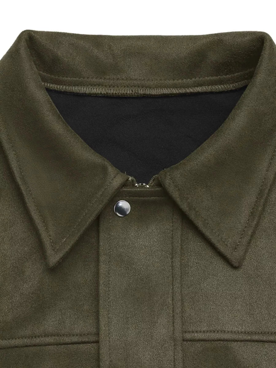 Zip Up Drop Shoulder Jacket - 