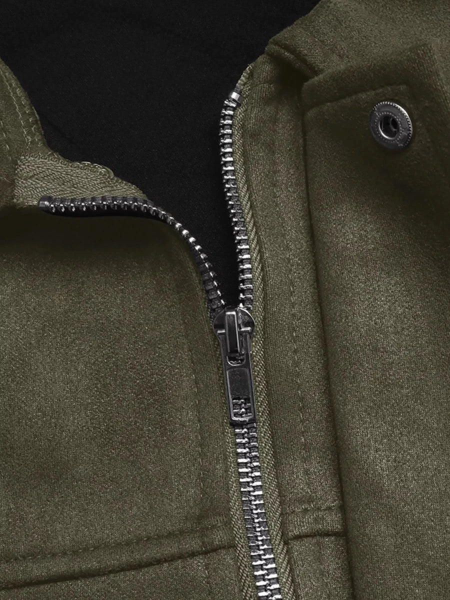 Zip Up Drop Shoulder Jacket - 