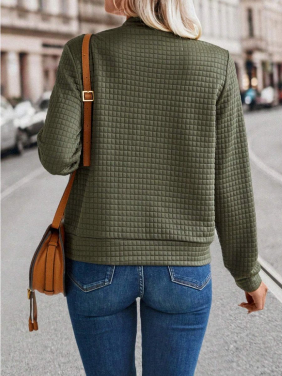 Zip Up Long Sleeve Jacket - Outerwear