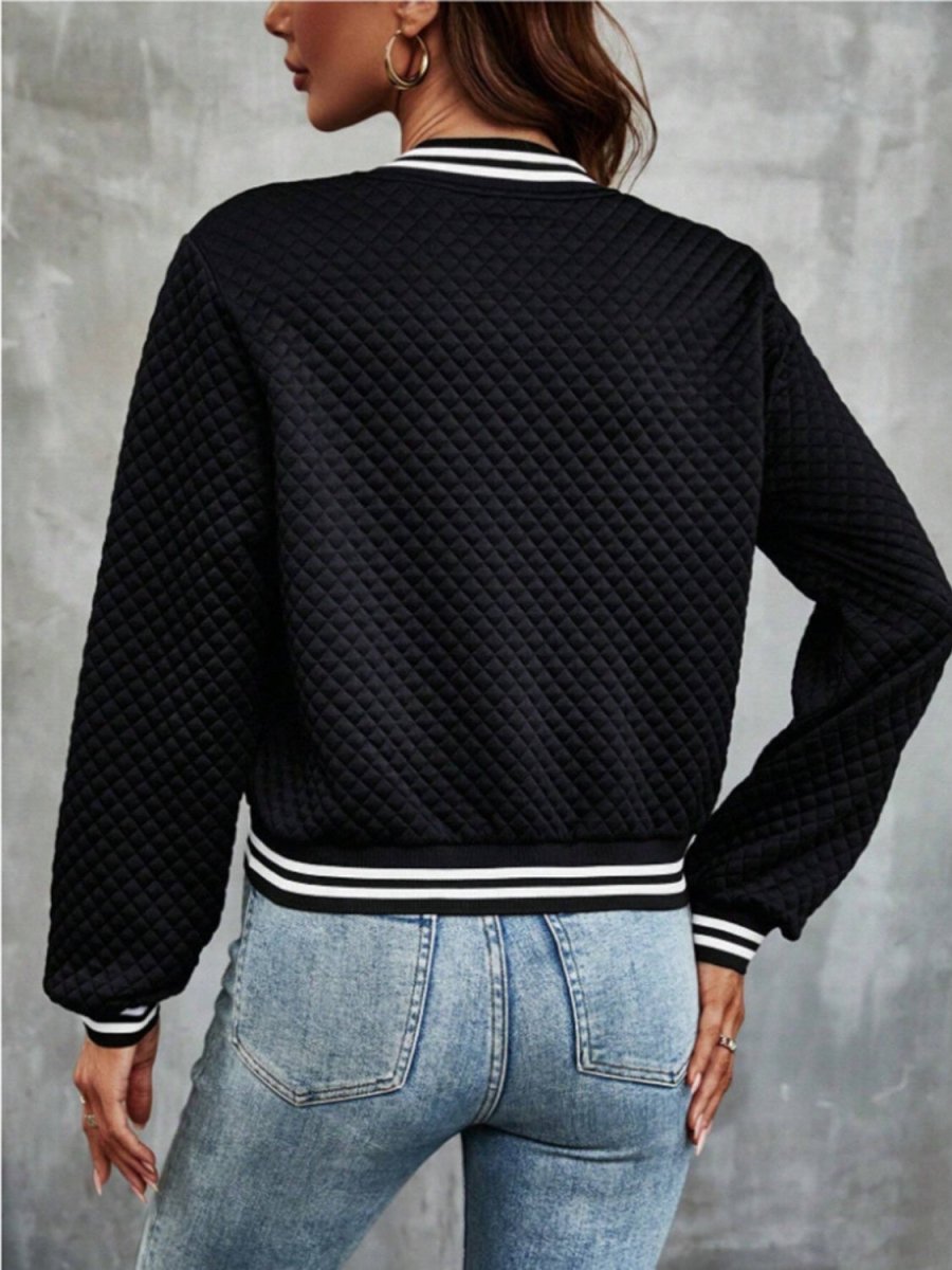 Zip Up Long Sleeve Jacket - Outerwear