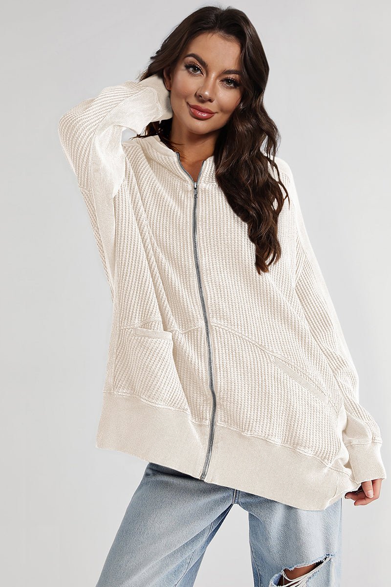 Zip - Up Long Sleeve Jacket - Outerwear