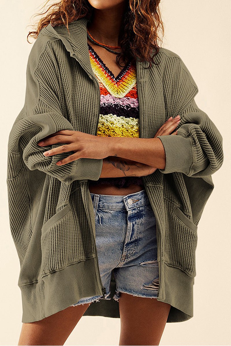 Zip - Up Long Sleeve Jacket - Outerwear