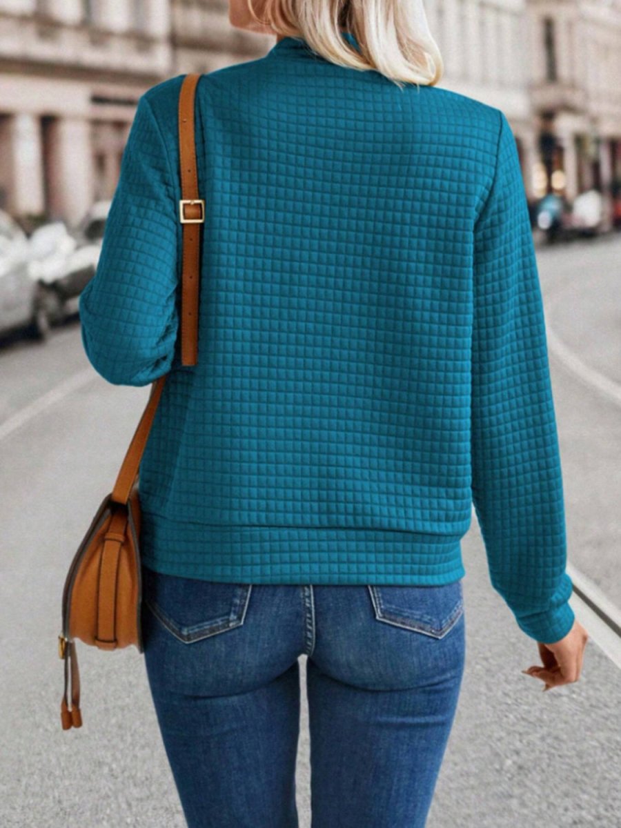 Zip Up Long Sleeve Jacket - Outerwear