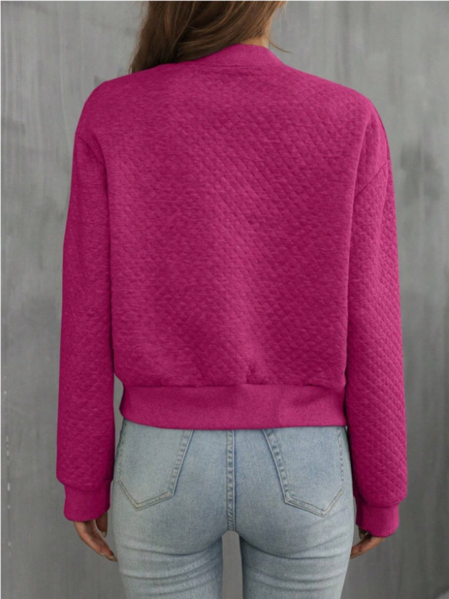Zip Up Long Sleeve Jacket - Outerwear