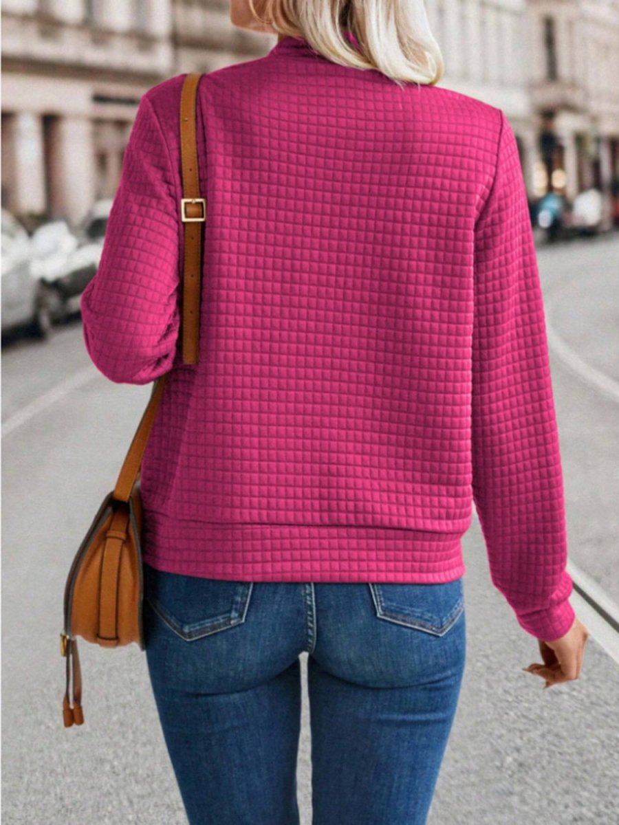 Zip Up Long Sleeve Jacket - Outerwear