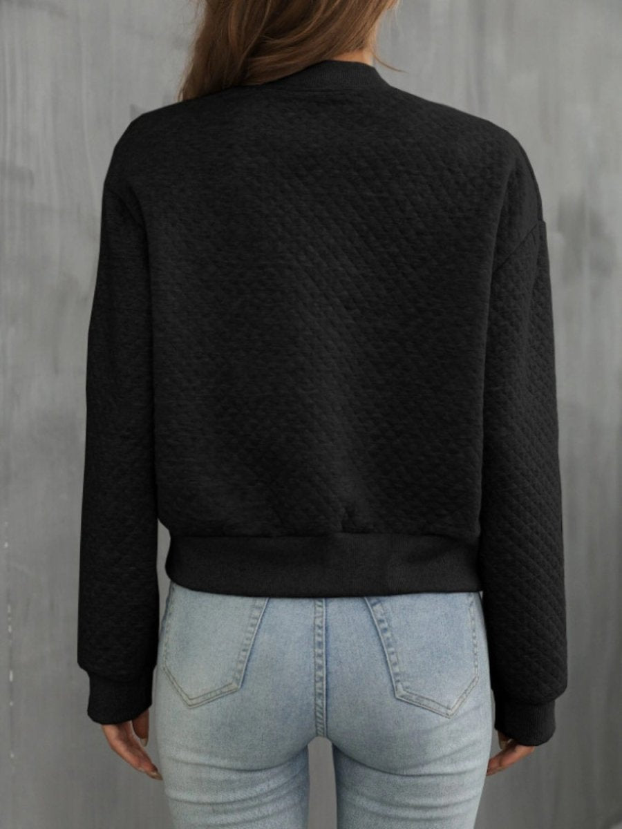 Zip Up Long Sleeve Jacket - Outerwear