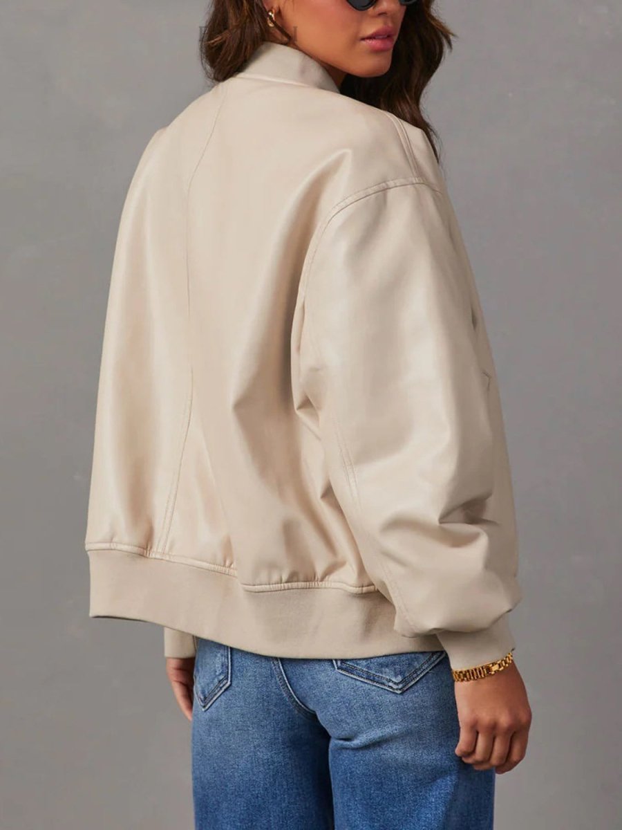 Zip Up Long Sleeve Jacket - Outerwear