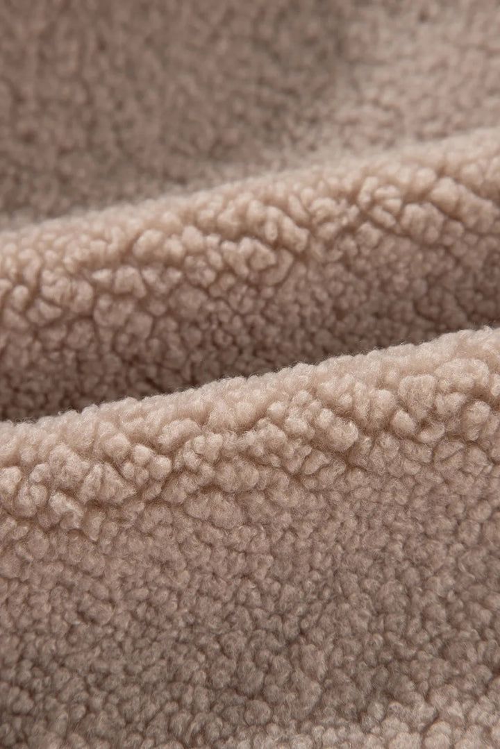 Zip Up Long Sleeve Plush Jacket - Outerwear