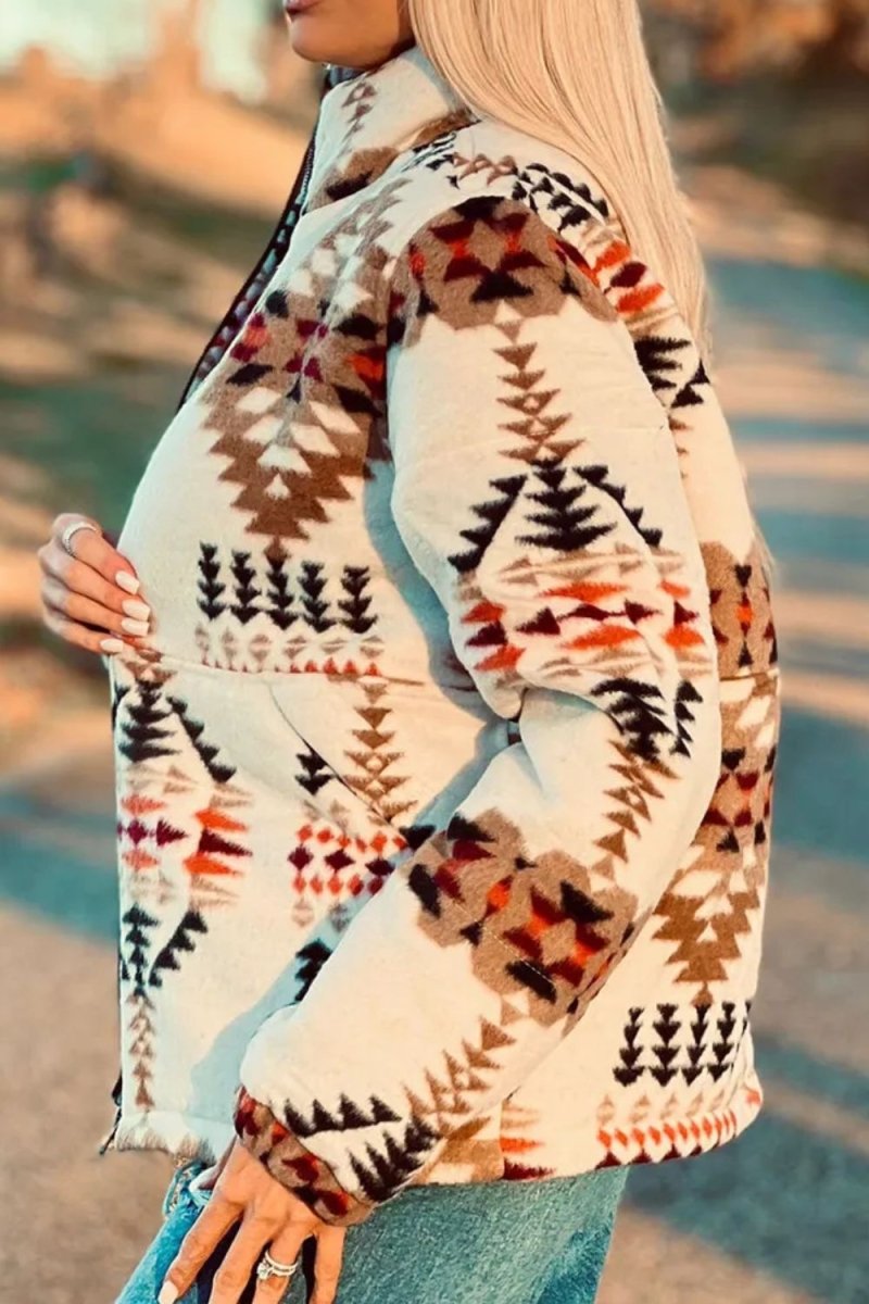 Zip Up Mock Neck Jacket - Outerwear