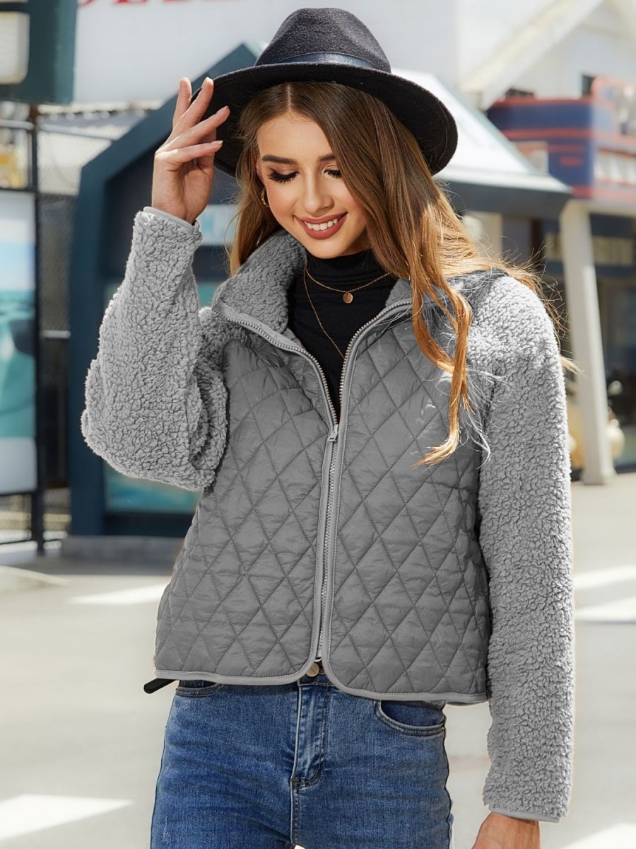 Zip - Up Raglan Sleeve Jacket - Outerwear