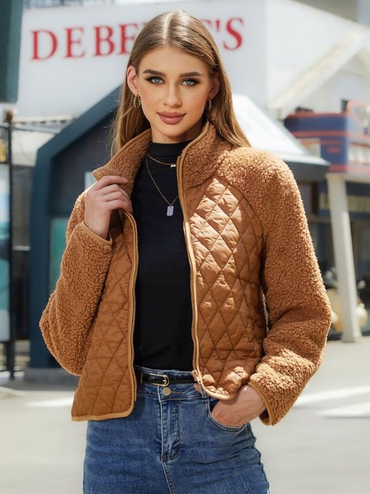 Zip - Up Raglan Sleeve Jacket - Outerwear