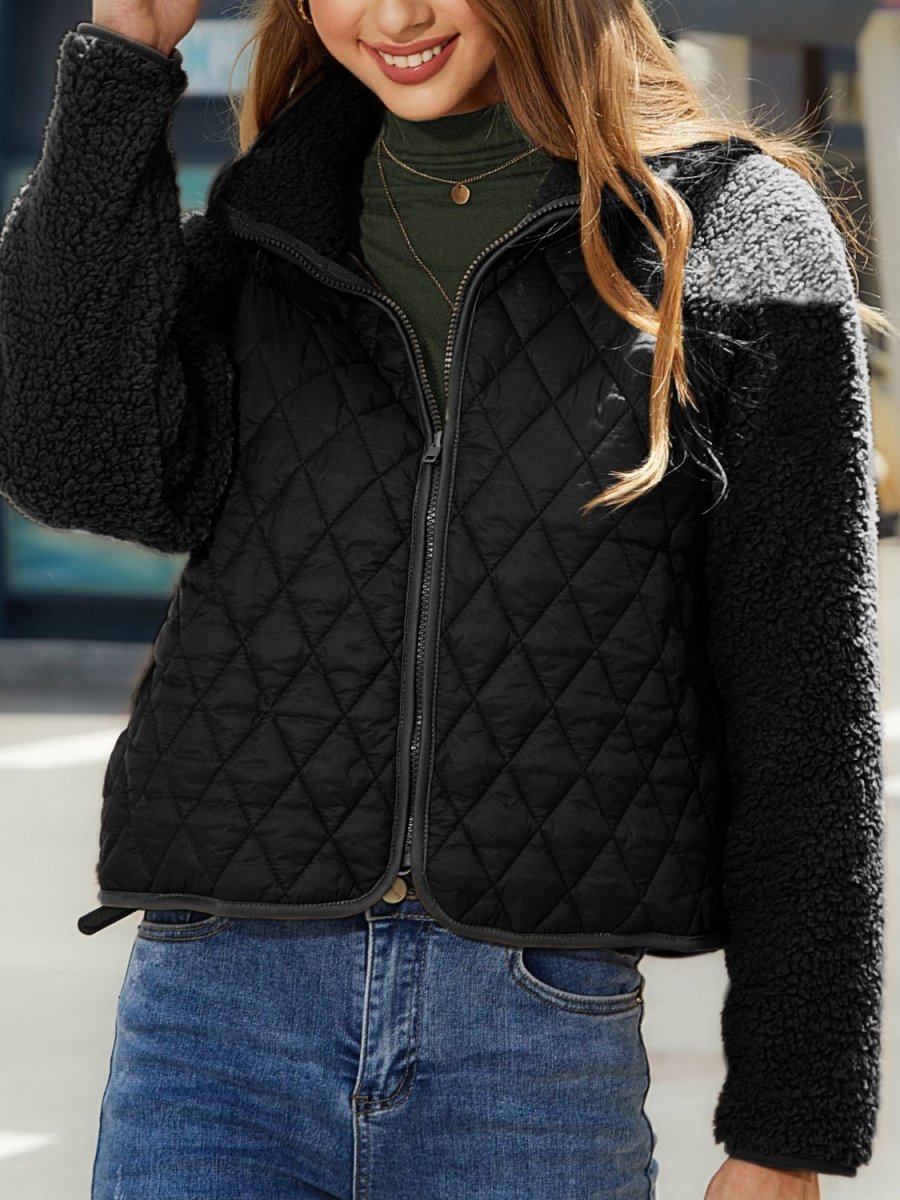 Zip - Up Raglan Sleeve Jacket - Outerwear