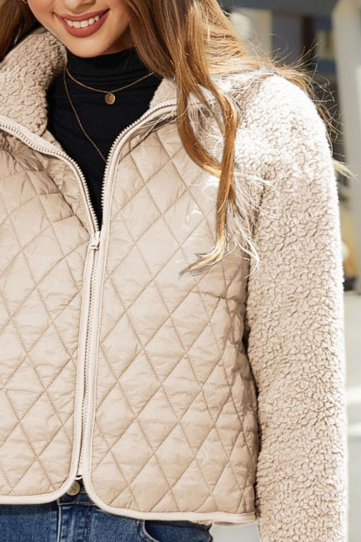 Zip - Up Raglan Sleeve Jacket - Outerwear